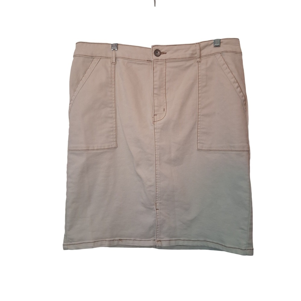 EST. 1946 Denim Women Khaki Tan Stretch Pencil Skirt Size 16 Utility Pockets